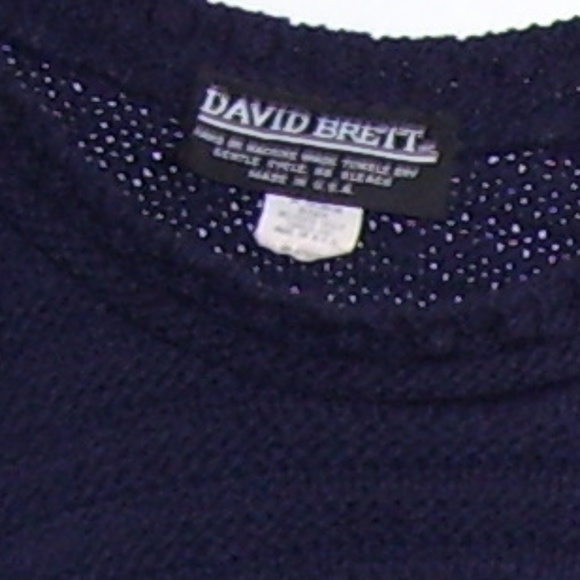 VTG David Brett NAVY Knit Crop Top Sweater Size M - Picture 4 of 8